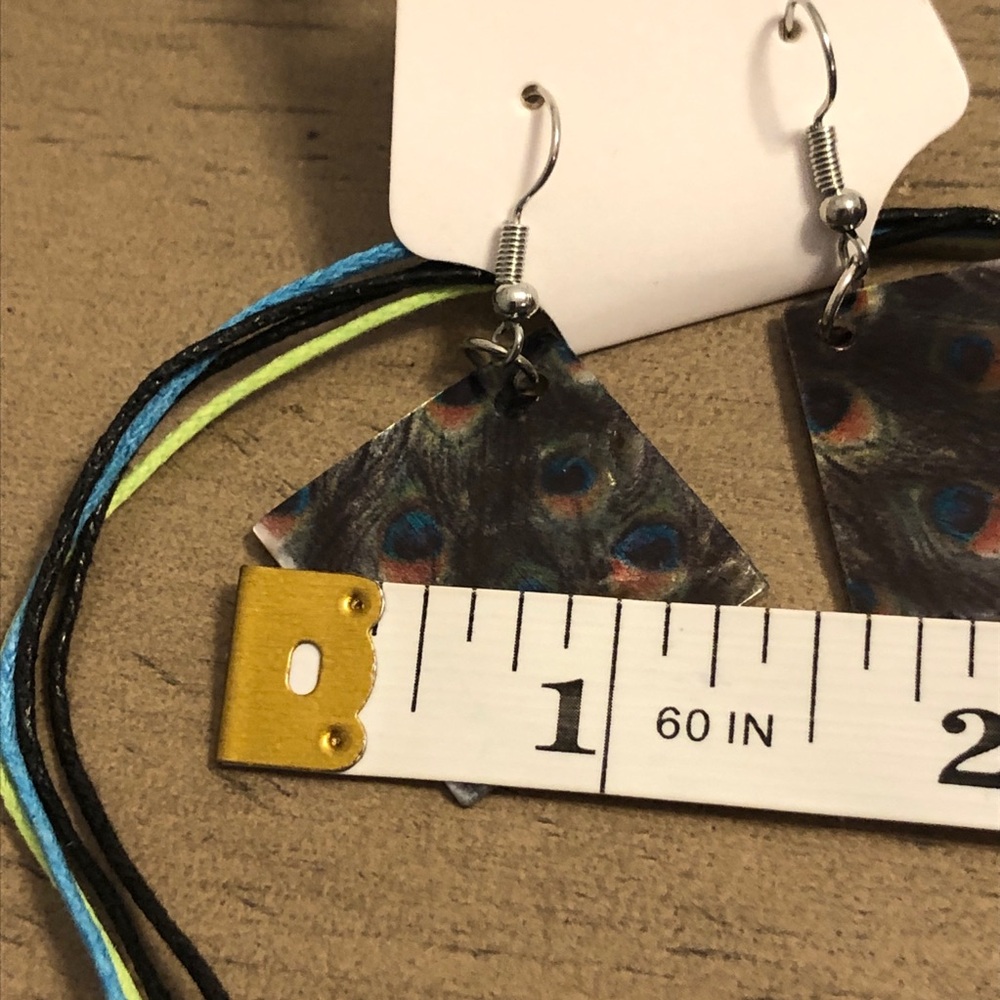 Peacock Theme Pendant Necklace and Earring Set Fashion Jewelry - Picture 7 of 10